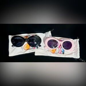 Toddler set of Black and Pink Sunglasses